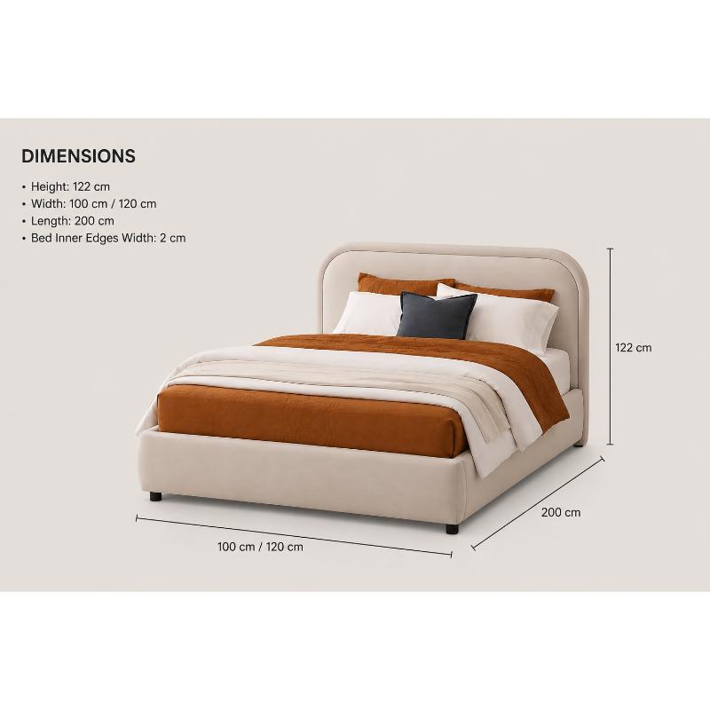 Bed, Multiple Sizes, Off White - KM-EG171-01