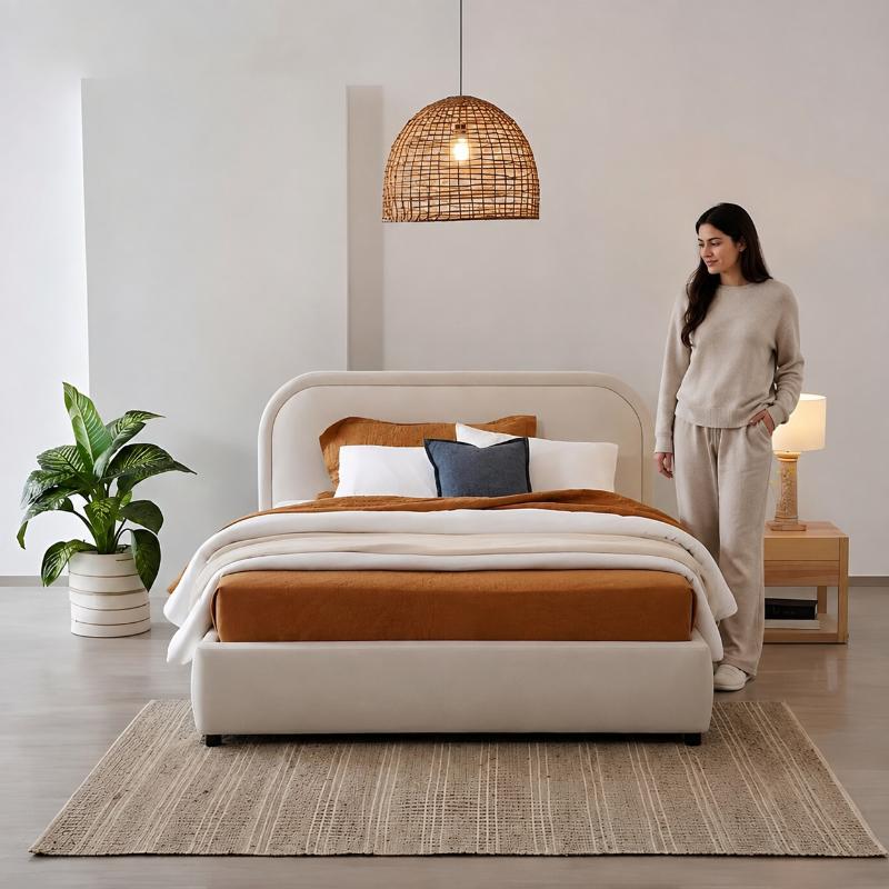 Bed, Multiple Sizes, Off White - KM-EG171-01
