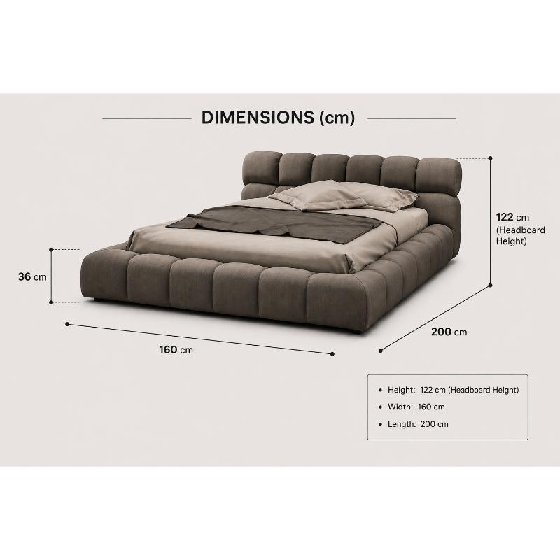 Bed, 160 cm, Dark Beige - KM-EG171-18