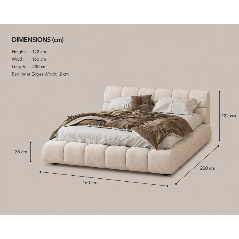 Bed, 160 cm, Beige - KM-EG171-17