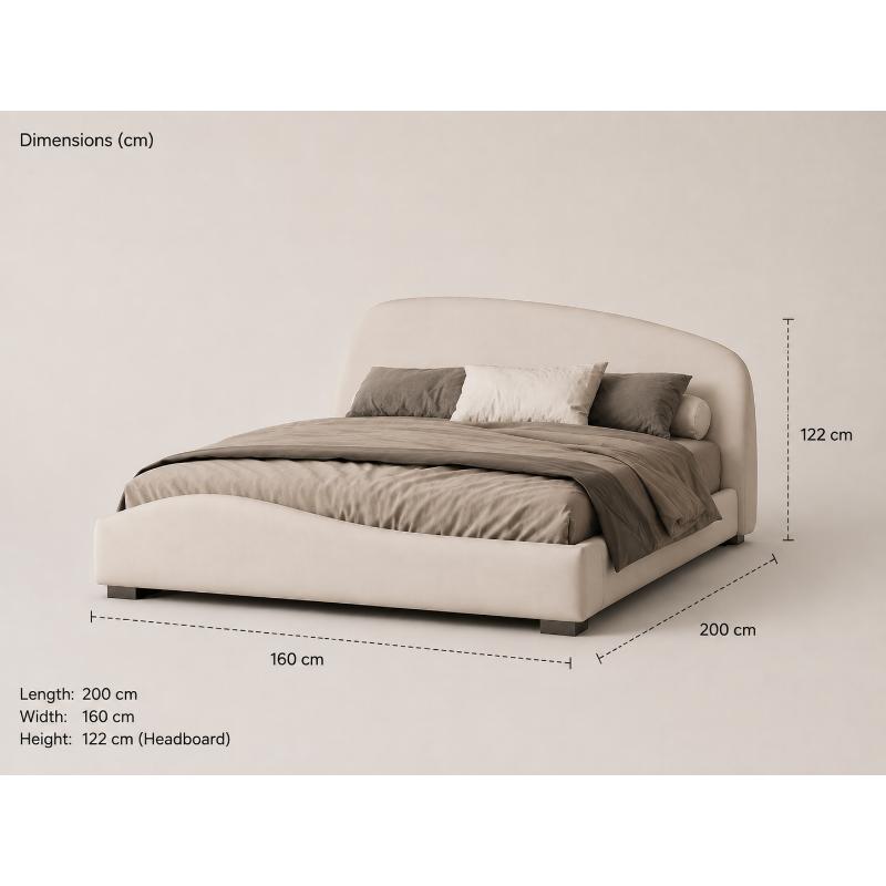 Bed, 160 cm, White - KM-EG171-19
