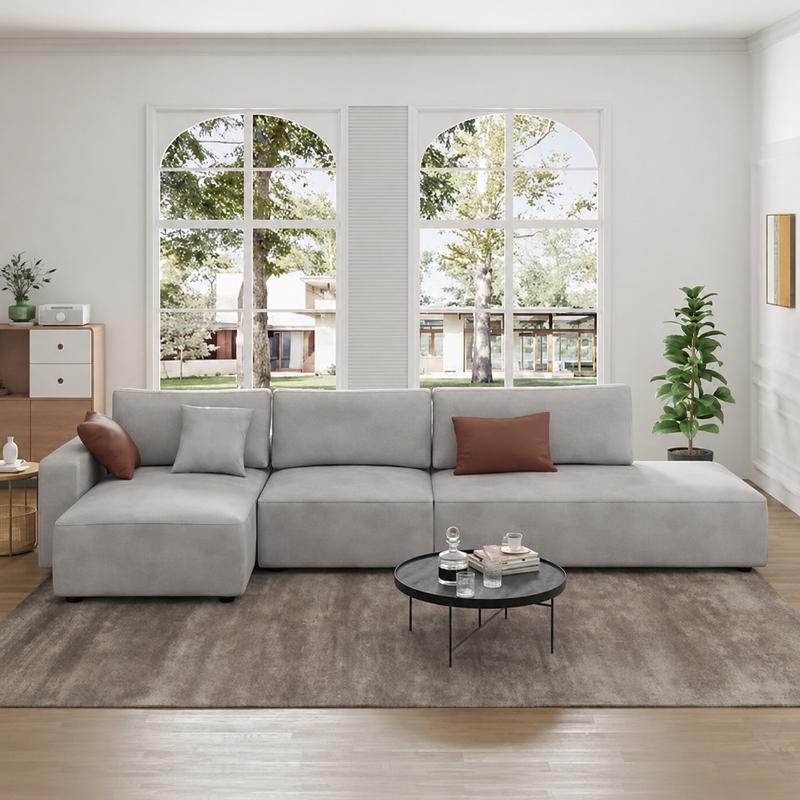 Corner Sofa, 300 cm, Light Grey - KM-EG152-52