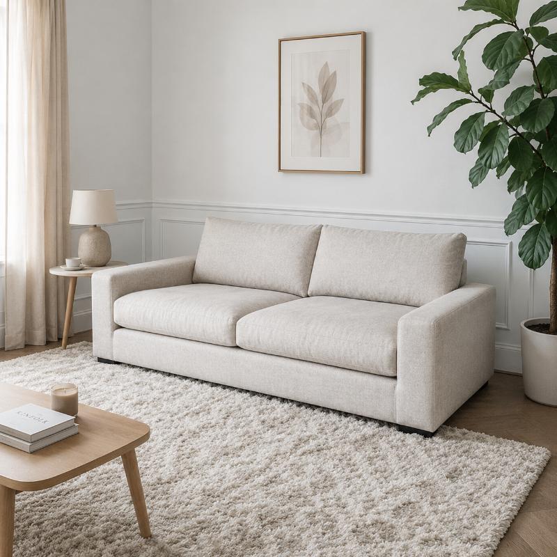 Two Seater Sofa, 180 cm, Off White - KM-EG152-37