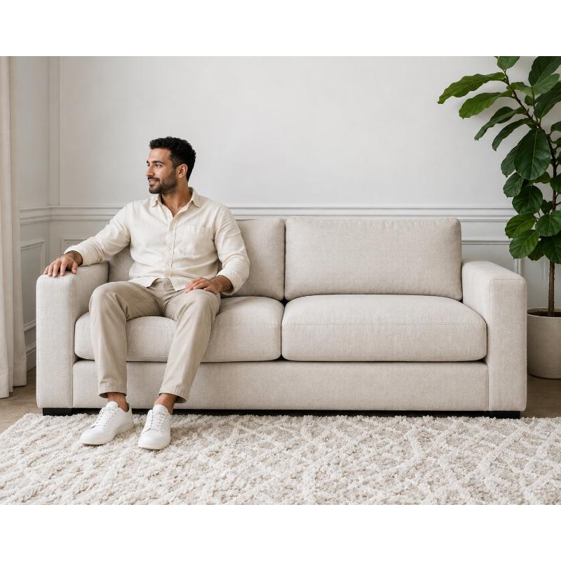 Two Seater Sofa, 180 cm, Off White - KM-EG152-37