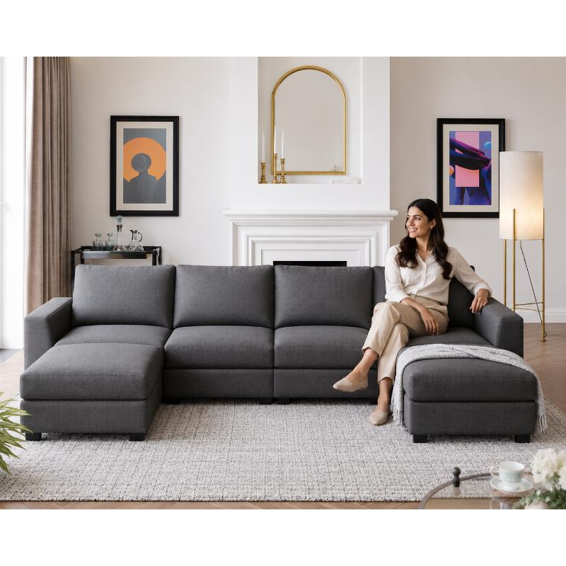 Sofa, 270 cm, Gray - KM-EG152-29