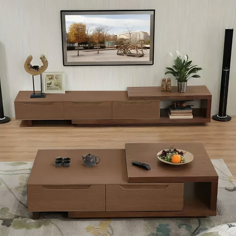 TV Unit Set, 2 PCS, Brown - KM-EG80-410