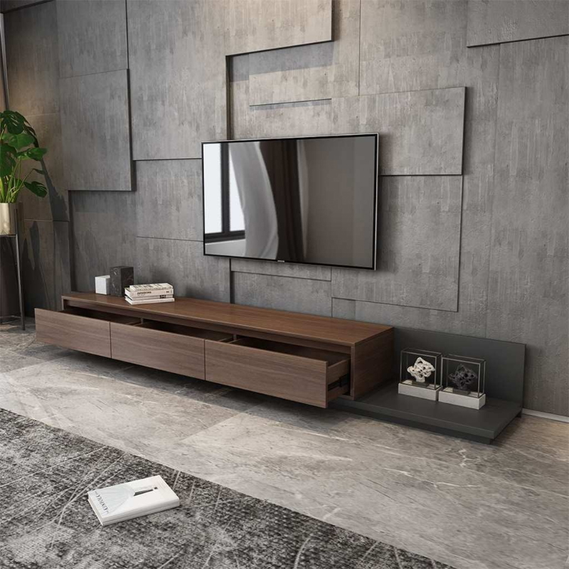 TV Unit , 220 cm, Black/Brown - KM-EG80-413