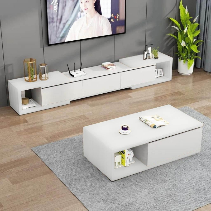 TV Unit Set, 2 PCS, White - KM-EG80-416