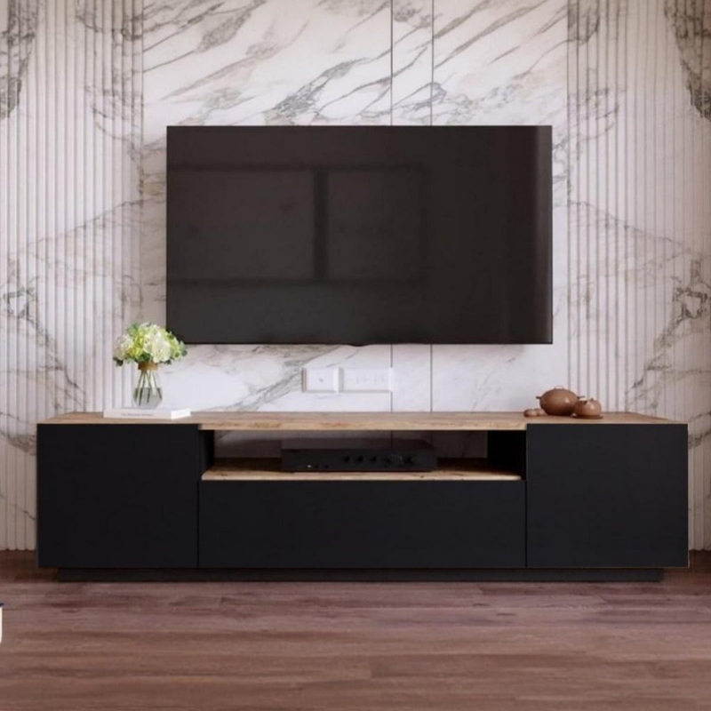 TV Unit , 180 cm, Beige/Black - KM-EG80-419
