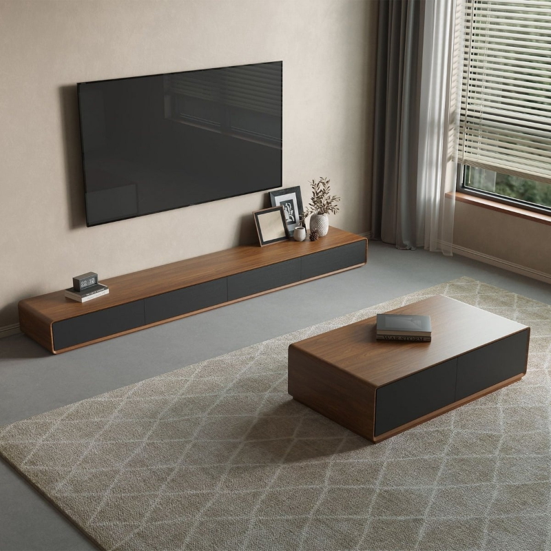 TV Unit Set, 2 PCS, Brown/White - KM-EG80-429