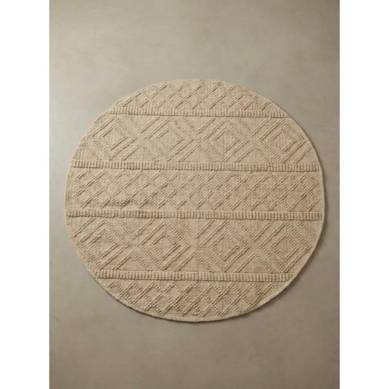 Kilim, wool floor mat, 150 × 150 cm, Dark Beige - KM-EG175-575