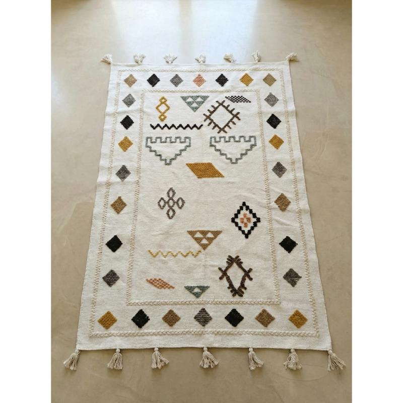 Kilim, wool floor mat, 200 × 150 cm, Multi Color - KM-EG175-557