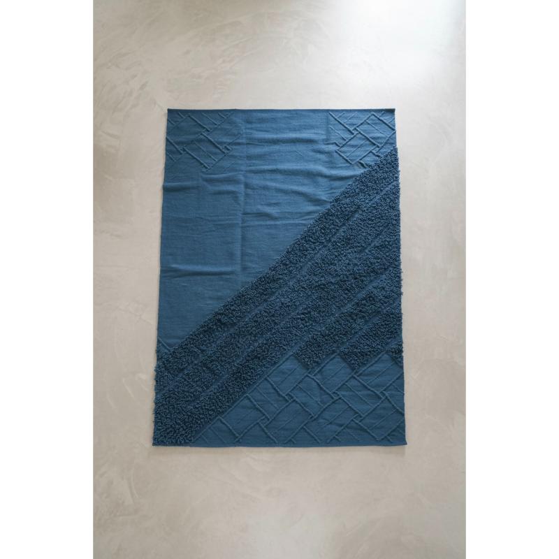 Kilim, wool floor mat, 200 × 150 cm, Blue - KM-EG175-555