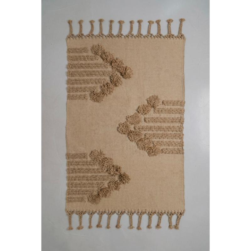 Kilim, wool floor mat, 200 × 150 cm, Dark Beige - KM-EG175-547