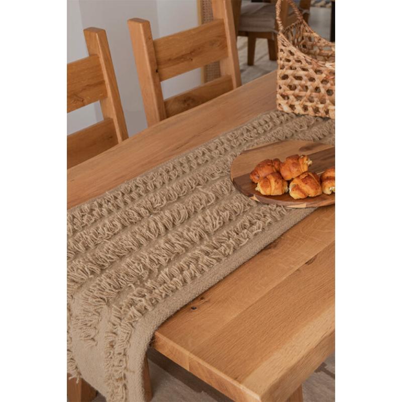 Wool Tablecloth, 200 × 50 cm, Dark Beige - KM-EG175-516