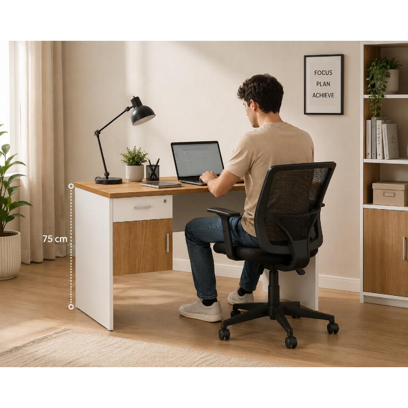 Desk, Multiple Sizes, Wood/White - KM-EG167-129