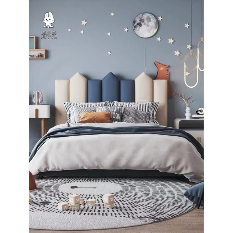 Fluted Kids Bed, 120 cm, Blue/Off-white - KM-EG118-75