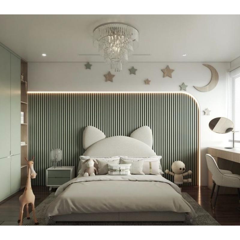 Eared Kids Bed, 120 cm, Off-white - KM-EG118-79