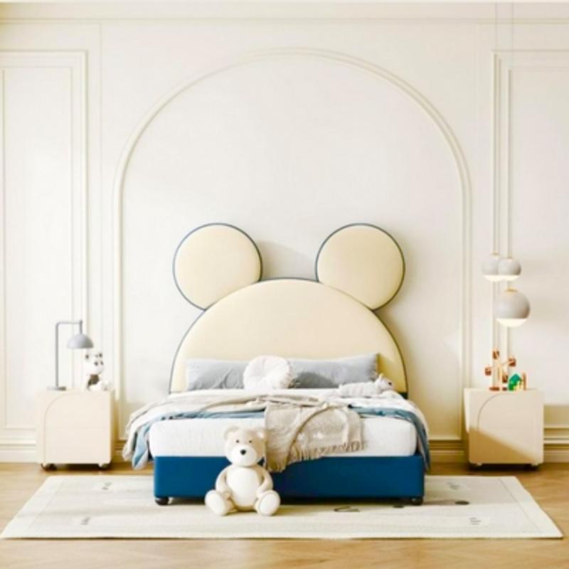 Mickey Kids Bed, 120 cm, Off-white/Blue - KM-EG118-88