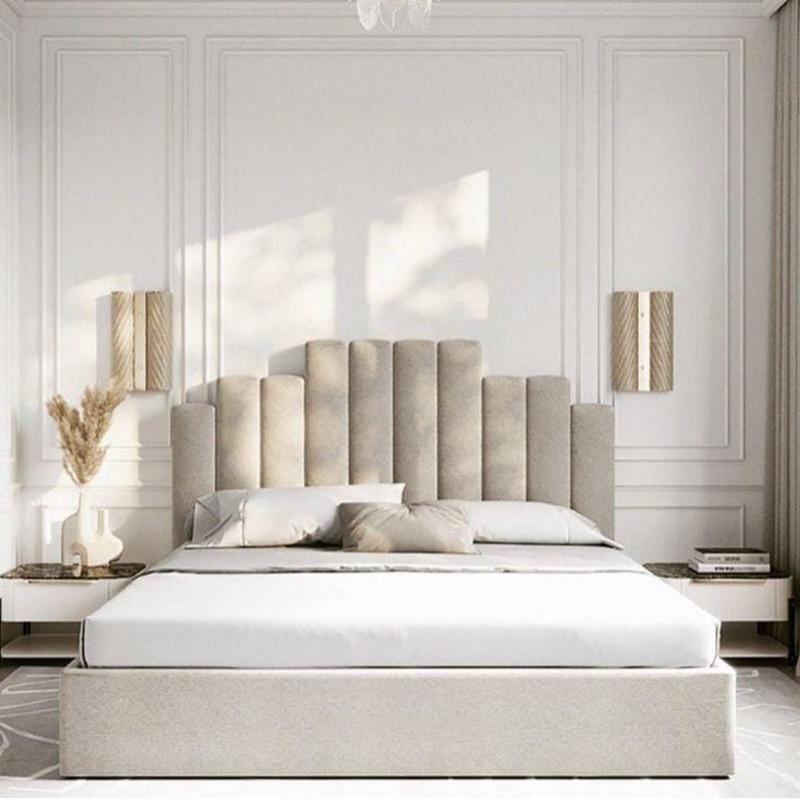 Vertical Panel Bed, 160 cm, Beige - KM-EG118-95