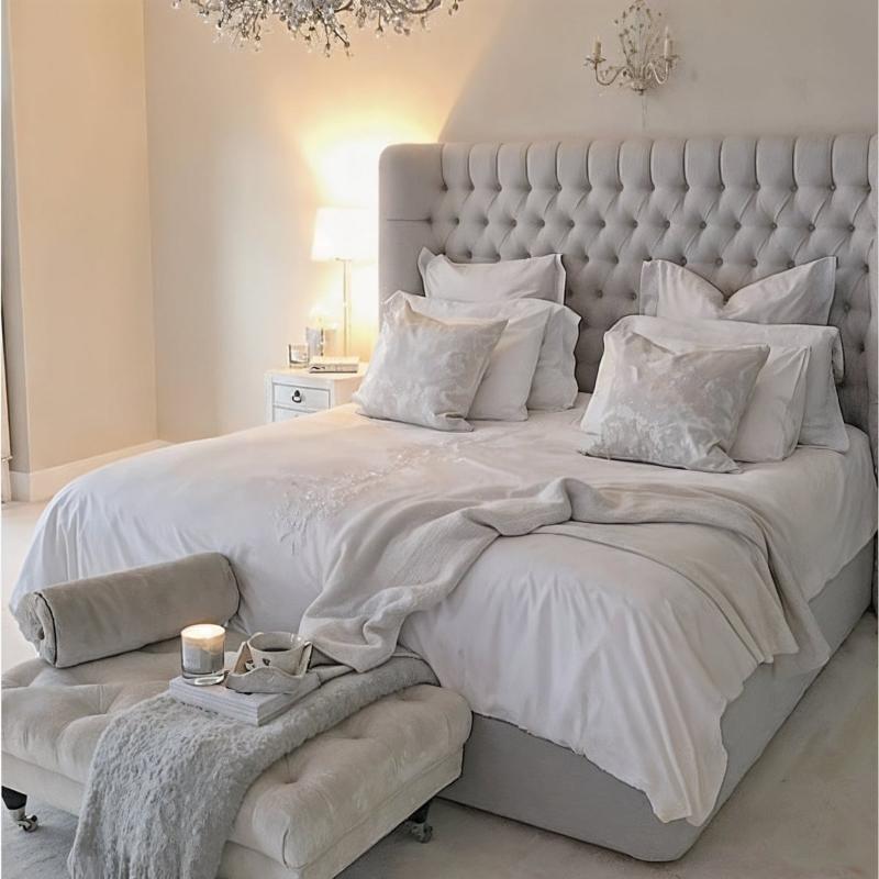 Tufted Bed, 180 cm, Grey - KM-EG118-96