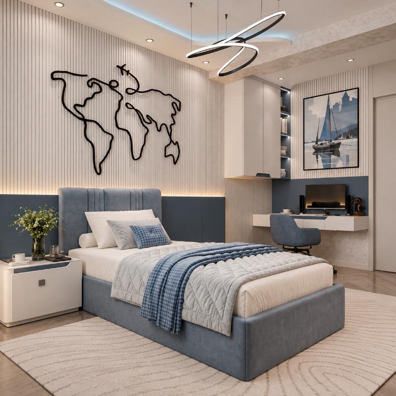 Bed, 120 cm, Light Grey - KM-EG111-209