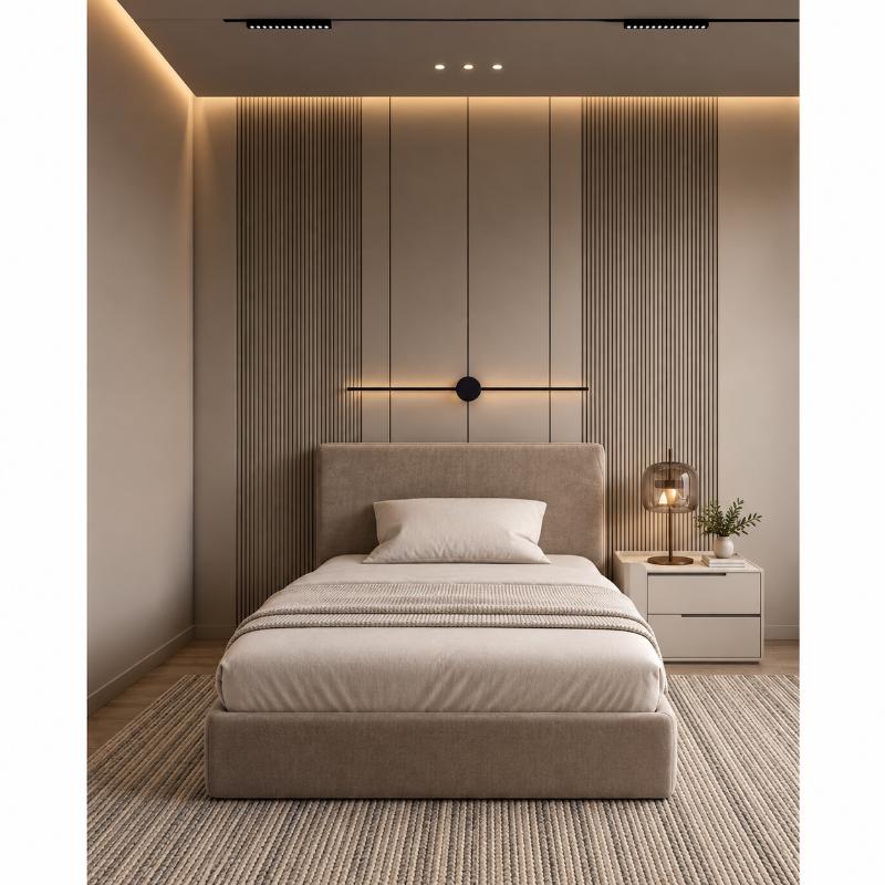 Bed, 120 cm, Beige - KM-EG111-211