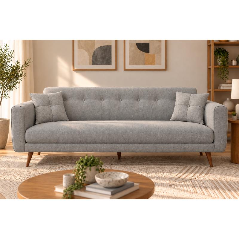 Classic Sofa Bed, 210 cm, Grey - KM-EG33-98